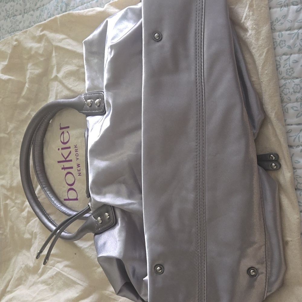 Botkier Gray Satin Satchel with Silver Hardware - Picture 5 of 7
